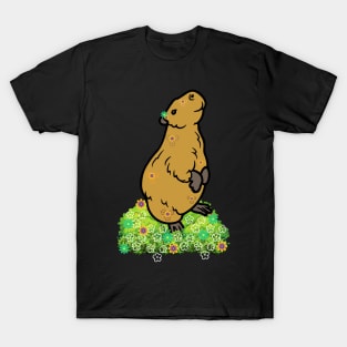 Cute Brown Kawaii Capybara on Back Legs T-Shirt